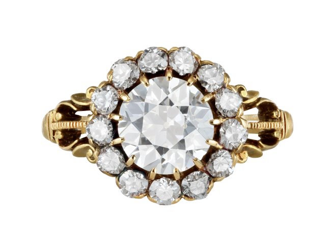 Diamond Coronet cluster ring, circa 1900.