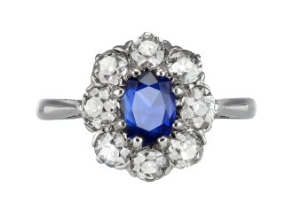 Early 20th Century sapphire and diamond ring. 