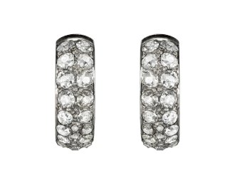 Diamond hoop earrings, circa 1930.