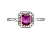 Art Deco ruby and diamond cluster ring, circa 1925.
