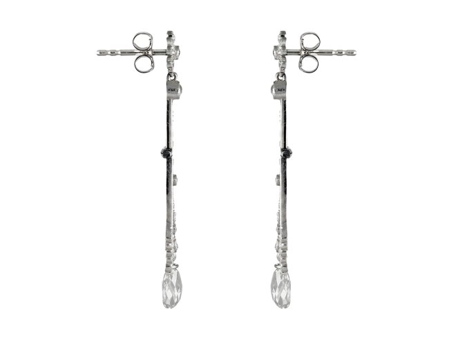 Diamond drop earrings, American, circa 1940.