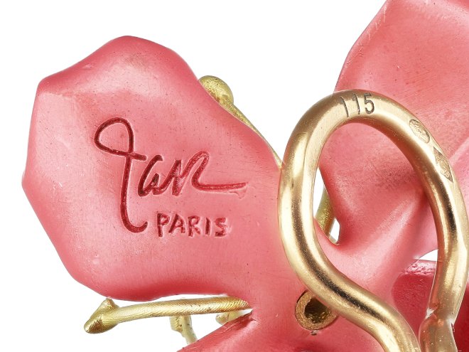Joel Arthur Rosenthal almond blossom earrings, French, circa 1980. 