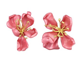 Joel Arthur Rosenthal almond blossom earrings, French, circa 1980. 