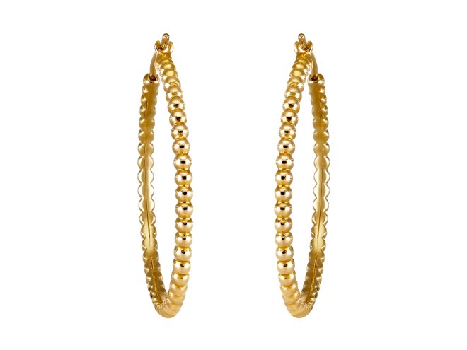 Van Cleef & Arpels Perl&eacute;e hoop earrings, French. 