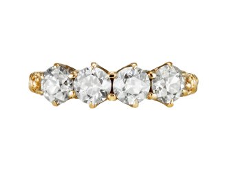 Victorian diamond four stone ring, circa 1900. 