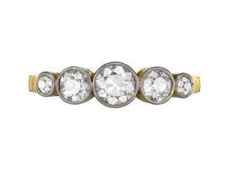 Edwardian diamond five stone ring, circa 1910.