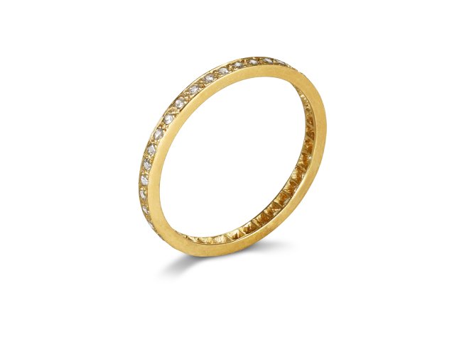 Diamond full eternity eternity ring, circa 1950. 