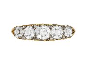 Victorian diamond five stone ring, circa 1890.