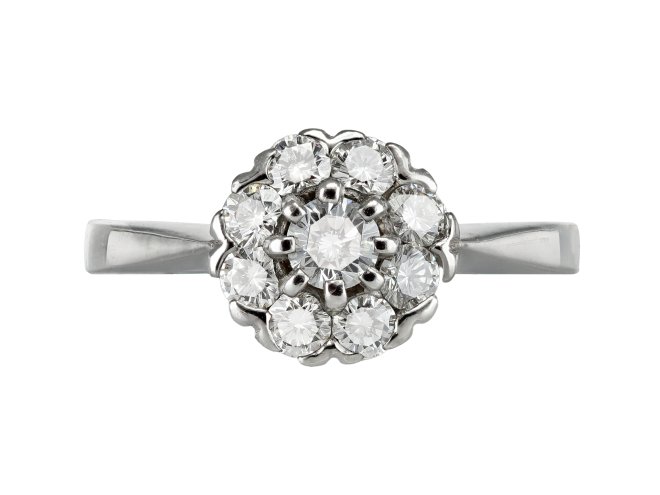 Diamond coronet cluster, Swedish, circa 1960. 