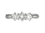 Diamond three stone ring, circa 1950. 