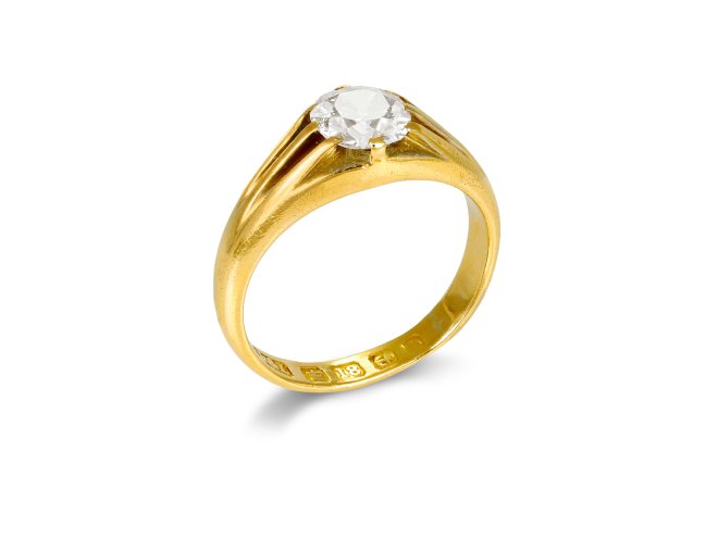 Victorian diamond solitaire ring, English, 1901. 