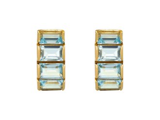 Aquamarine Hoop Earrings, Italian, circa 1970.