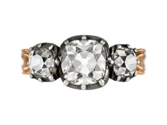 Georgian diamond three stone ring, circa 1830.