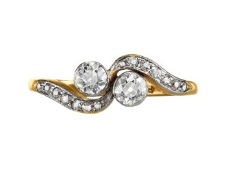 Edwardian diamond crossover ring, circa 1915.