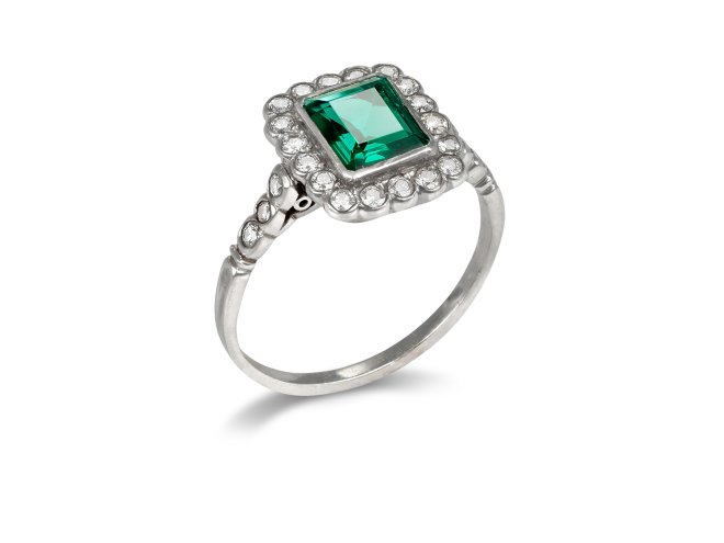 Colombian emerald and diamond coronet cluster, circa 1940.
