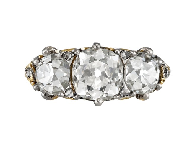 Victorian Diamond Three stone ring, circa 1890. 
