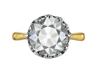 4.71 carat old cut diamond solitaire ring, circa 1910.