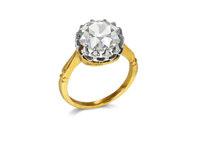 4.71 carat old cut diamond solitaire ring, circa 1910.