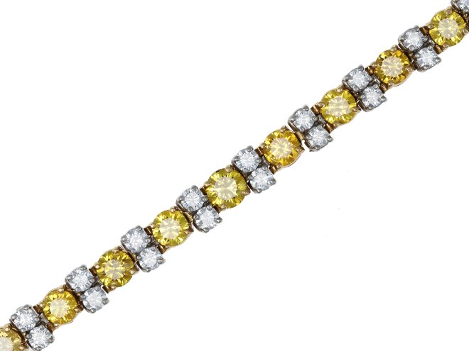Oscar Heyman Brothers Fancy Yellow diamond bracelet, American.