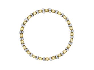 Oscar Heyman Brothers Fancy Yellow diamond bracelet, American.