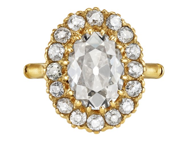 Old mine diamond coronet cluster, late 19th Century.