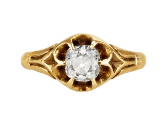 Diamond solitaire ring, late 19th Century. 