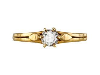 Old mine diamond solitaire ring, Late 19th Century.