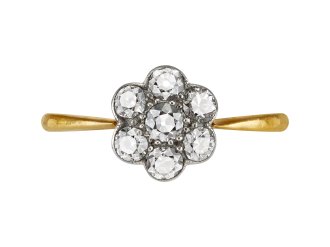 Diamond coronet cluster ring, early 20th Century.