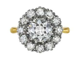 Diamond coronet cluster ring, early 20th Century. 