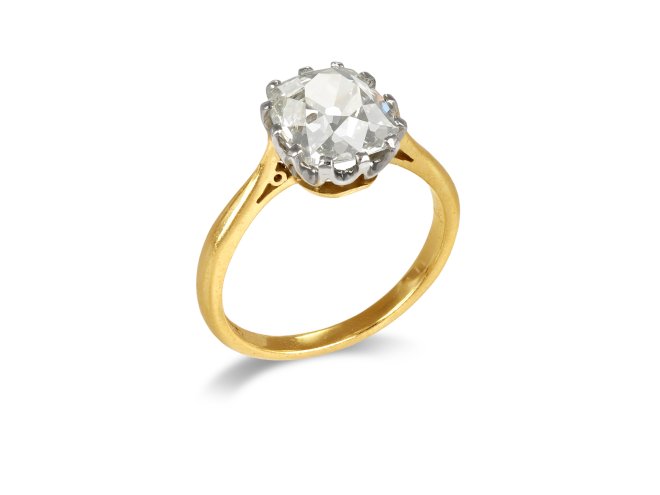 3.00 carat Old mine diamond solitaire, early 20th century.