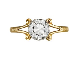 Old Cut diamond solitaire ring, early 20th Century.