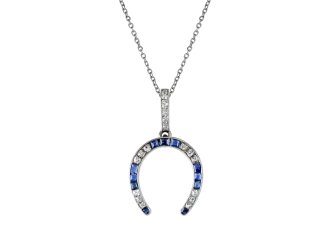Lacloche Fr&egrave;res sapphire and diamond horseshoe pendant, French, circa 1920.