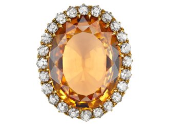 Imperial topaz and diamond coronet cluster, late 19th Century.