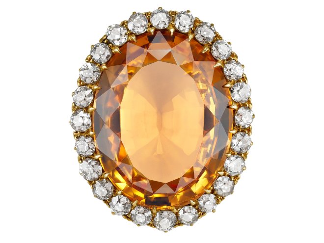 Imperial topaz and diamond coronet cluster, late 19th Century.