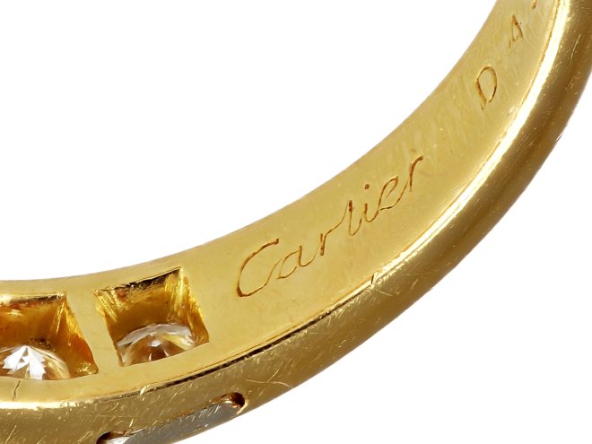 Cartier diamond half eternity ring, French, late 20th Century. 