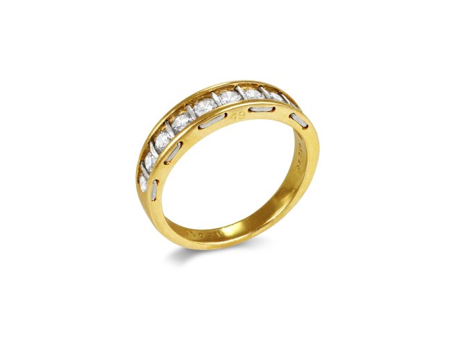 Cartier diamond half eternity ring, French, late 20th Century. 