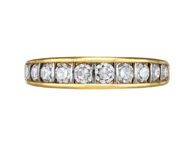 Cartier diamond half eternity ring, French, late 20th Century. 