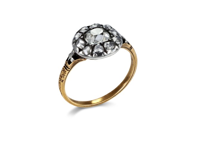 Georgian diamond cluster ring, mid 19th Century.
