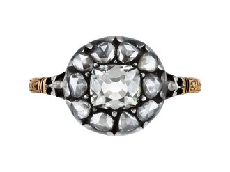 Georgian diamond cluster ring, mid 19th Century.