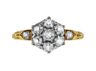 Old mine diamond coronet cluster ring, late 19th Century. 