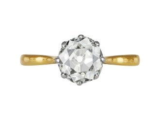 Old mine diamond solitaire ring, early 20th Century. 
