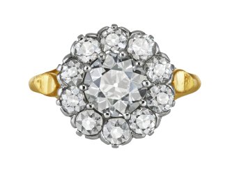 Diamond coronet cluster ring, early 20th Century.