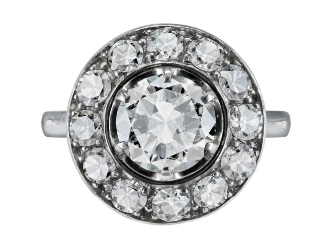 Diamond target ring, early 20th Century. 