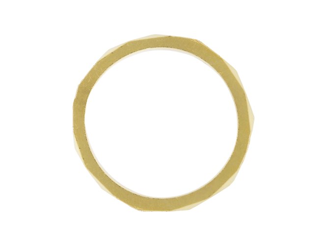Faceted gold wedding band, English, 1940.