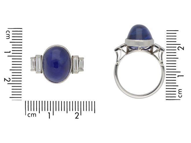natural Ceylon cabochon sapphire and diamond ring hatton garden