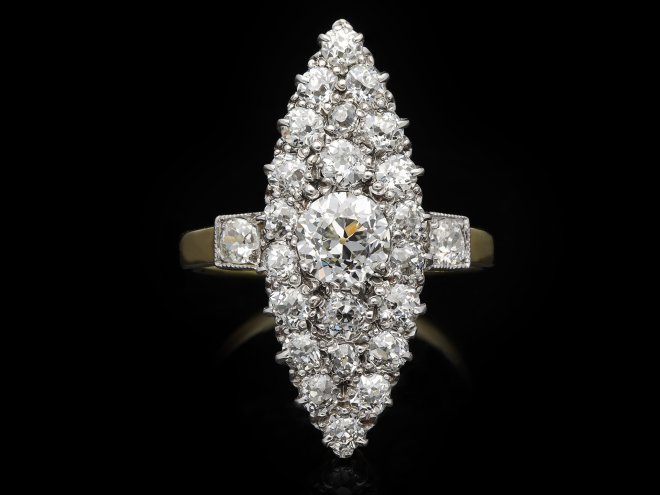Victorian diamond cluster ring hatton garden