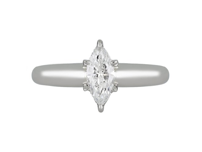 Marquise shape diamond solitaire ring