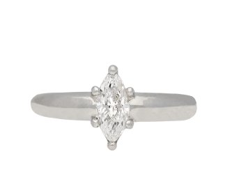 Marquise shape diamond solitaire ring, circa 2001. 