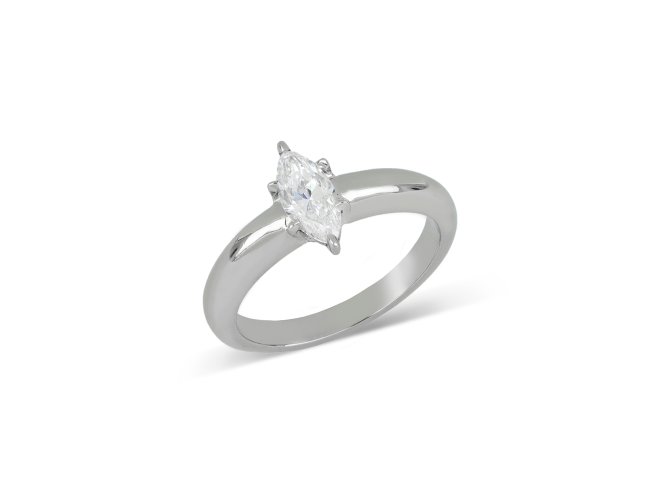 Marquise shape diamond solitaire ring
