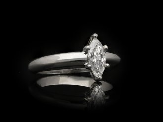 Marquise shape diamond solitaire ring